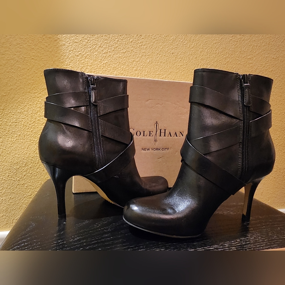 Cole Haan Black Heeled Ankle Boots